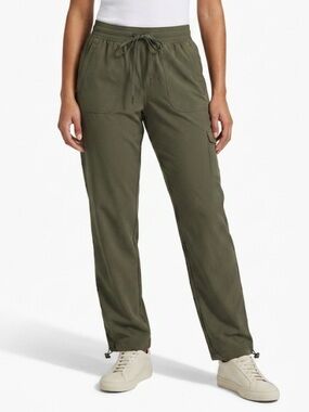 EDDIE BAUER Fleece Lined Olive Green Cargo Trail Pants Track Pants Size Medium